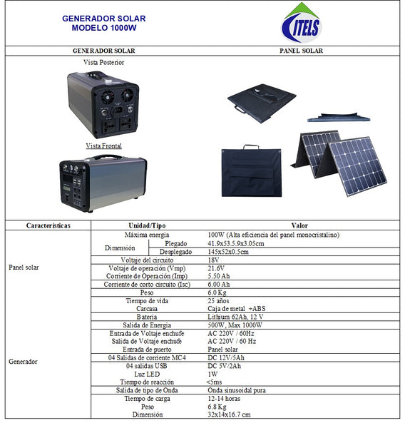 Generador Solar portátil GS3