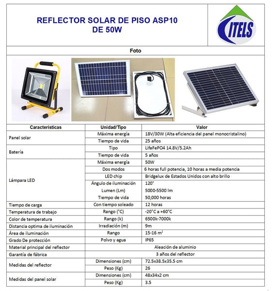 Reflector solar de piso APS10