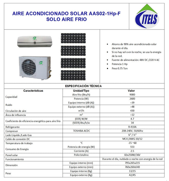 Aire acondicionado solar interconectado AAS02