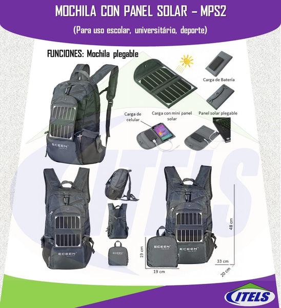Mochila con panel solar MPS2