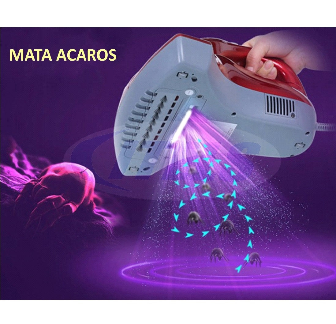 Aspirador Eliminar Ácaros Portátil 2en1 C/luz Esterilizador